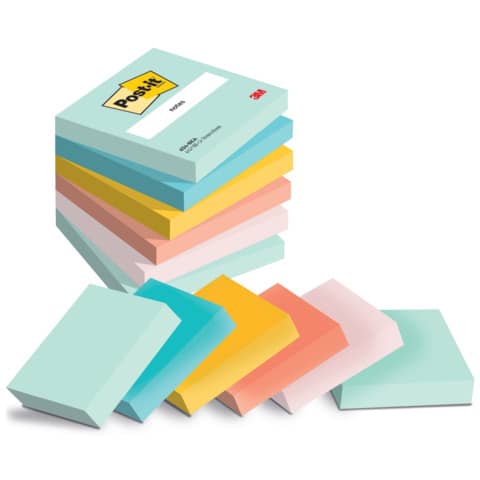 Foglietti riposizionabili Post-it® Beachside - conf. 6 blocchetti da 100 ff 76x76 mm - 654-6-BEA